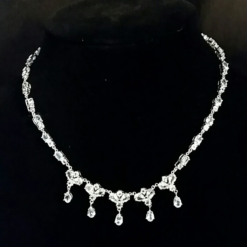 Solid 925 Sterling and Topaz Necklace